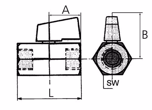 Mini-Kugelhahn 13,16 mm G 1/4 ″ Innen-/Außengewinde RIEGLER