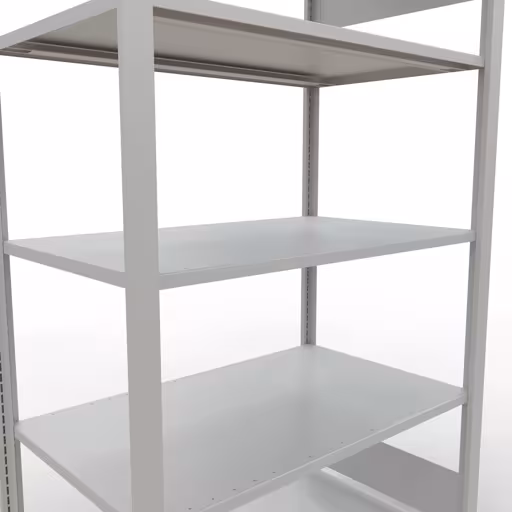 Abbildung Nr 13 des Artikels Grundregal, Büro-Fachbodenregal Stecksystem MULTIplus150, 1800 x 1000 x 600 mm (HxBxT), 5 Fachböden, Längenriegel, ohne Mittelanschlag, lichtgrau aus der Produktgruppe Büroregale von der Marke Schulte Lagertechnik
