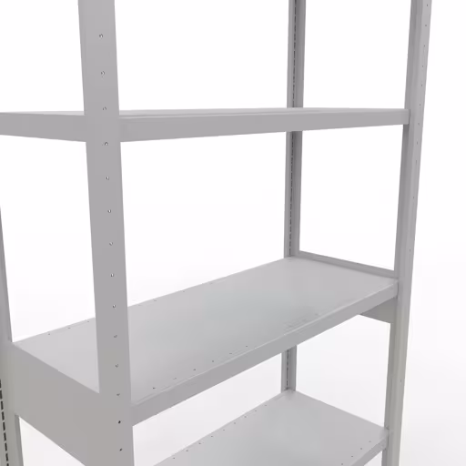 Abbildung Nr 8 des Artikels Grundregal, Fachbodenregal Stecksystem MULTIplus250, 2500 x 1000 x 400 mm (HxBxT), 6 Fachböden, Längenriegel, RAL 7035 lichtgrau aus der Produktgruppe Stecksystem von der Marke Schulte Lagertechnik