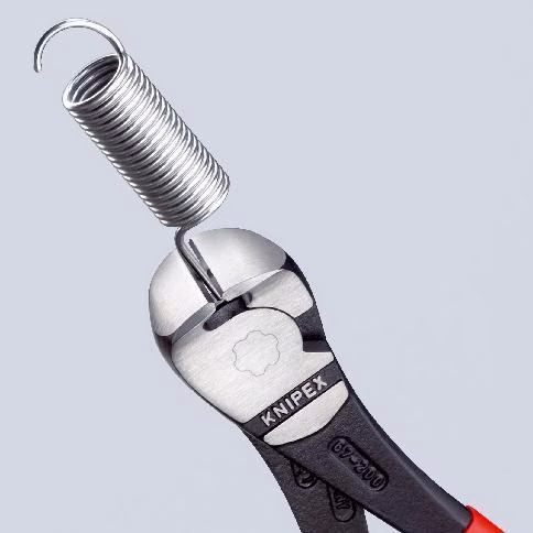 Kraftvornschneider Gesamt-Länge 160 mm Kopf poliert Kunststoff-Überzug KNIPEX