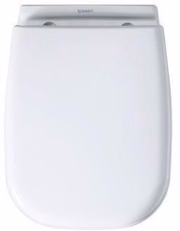 Abattant de toilette blanc D-Code sans mécanisme de fermeture amortie, charnières en acier inoxydable, 430 x 360 x 40 mm, DURAVIT