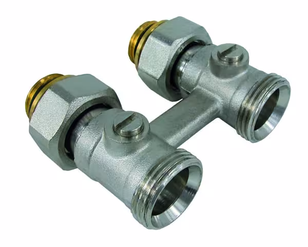 Hahnblock Durchgang mit Anschlussnippel von der Marke Puteus Hahnblock Eck Typ Form: Durchgang aus der Kategorie Heizkörpermontage & Anschlüsse mit der Artikelnr. 54511