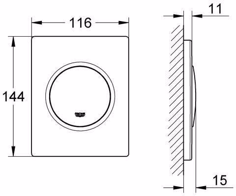 GROHE Urinal-Betätigung Nova Cosmopolitan 38804 Flow Management System manuelle Betätigung alpinweiß
