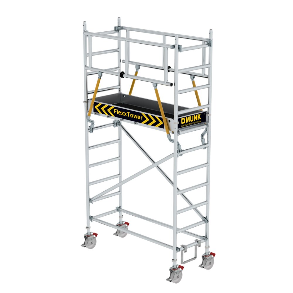 Munk FlexxTower SGX ergo mit vorlaufendem Geländer Plattformhöhe 2,51 m von Günzburger Steigtechnik Munk FlexxTower SGX ergo mit vorlaufendem Geländer aus der Kategorie Rollgerüste mit der Artikelnr. 125145, Baugewerbe, Gerüste, Krippe, Mobiliar, Bett für Säuglinge