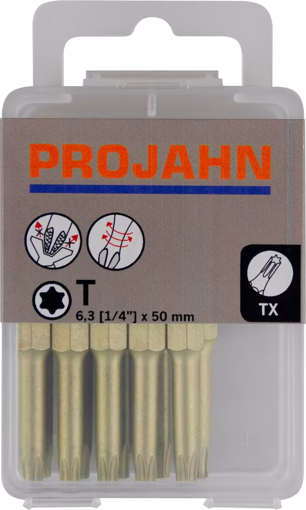 1/4" STAR bit L25mm TX30 ZrN pak van 10 uit de categorie bits & bithouders met de GTIN 4000146038222 STAR bit voor binnen-TX-schroeven 6.3 van het merk PROJAHN uit de categorie bits & bithouders