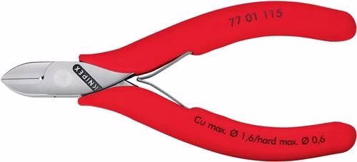 Elektronik-Seitenschneider Länge 115mm Form 0 Facette ja Kunststoff -Überzug KNIPEX