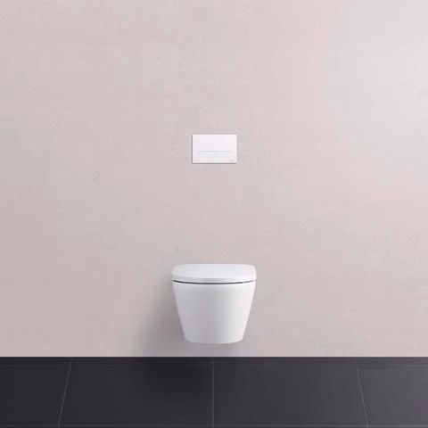 Duravit Wand-WC Set 540 mm D-Neo Weiß, Tiefspüler rimless, WC-Sitz mit Absenkautomatik, inklusive Durafix