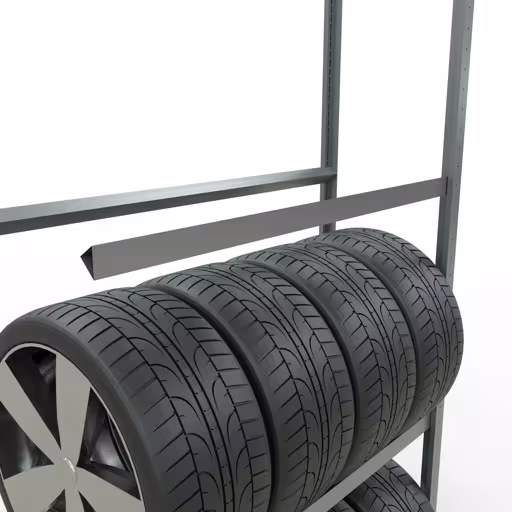 Abbildung Nr 7 des Artikels Anbauregal, Räder-/Reifenregal, 2750 x 1150 x 400 mm (HxBxT), verzinkt, 4 Lagerebenen á 150 kg Fachlast pro Ebene aus der Produktgruppe Fachbodenregale von der Marke Schulte Lagertechnik