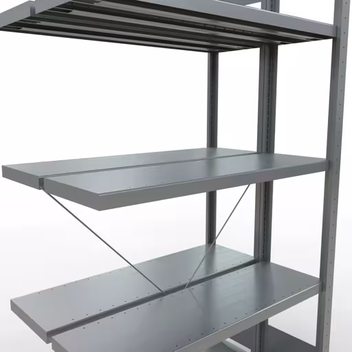 Anbauregal, Doppelregal, Fachbodenregal Stecksystem MULTIplus250, 2000 x 1000 x (2x300) mm (HxBxT), 2x5 Fachböden, Kreuzstrebe, verzinkt mit der Artikelnr. 14235-A Anbauregal, Doppelregal, Fachbodenregal Stecksystem MULTIplus250, 2000 x 1000 x (2x300) mm (HxBxT), 2x5 Fachböden, Kreuzstrebe, verzinkt von Schulte Lagertechnik aus der Kategorie Fachbodenregale