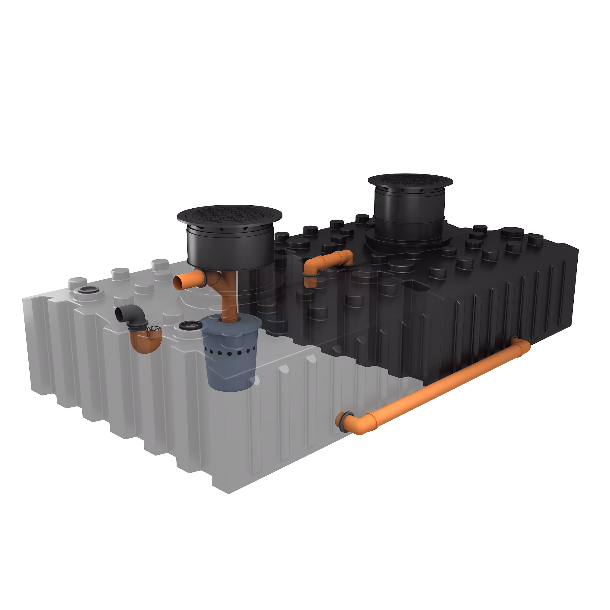 GreenLife Flachtank-System 8.000 l mit Biovitor, Ausgleichsdom, Abdeckung, 3 Anschlüssen aus der Kategorie Regenwassernutzung mit der Artikelnummer G0005640