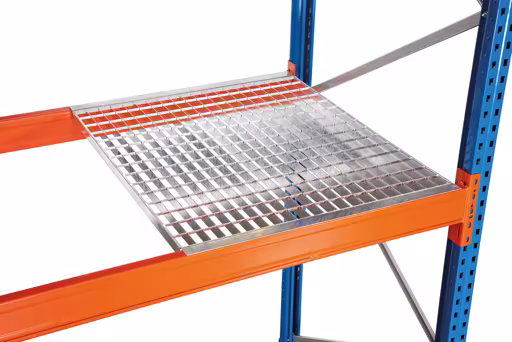 Gitterrost für Palettenregal, für Holmtiefe 50 mm, 800 x 2225 mm, verzinkt, holmbündig eingelegt, 60x40 mm Maschenweite aus der Kategorie Zubehör mit der Artikelnummer 46703