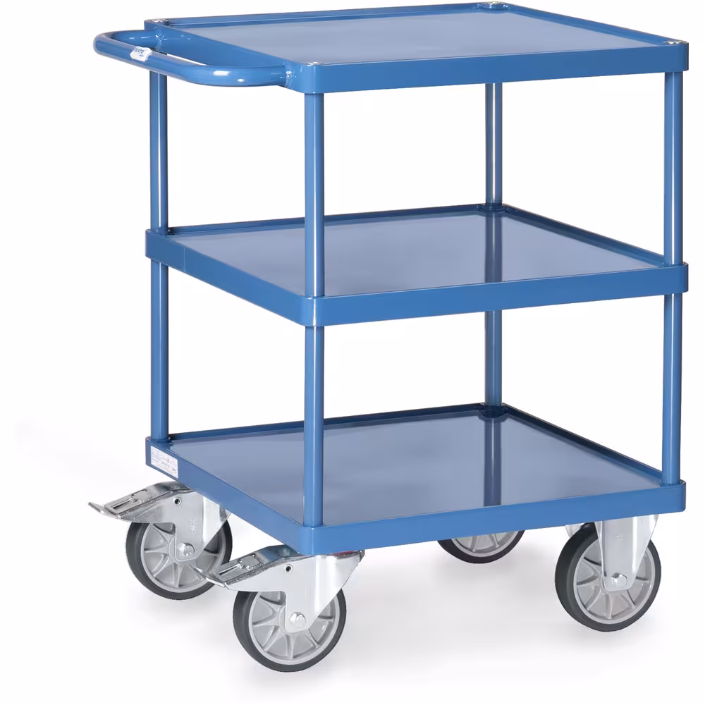 Tischwagen 2416W - Stahlblech-Wannen pulverbeschichtet brillantblau RAL 5007 Tragkraft obere Ladefläche 200 kg aus der Kategorie Tischwagen mit der Artikelnummer 2416W