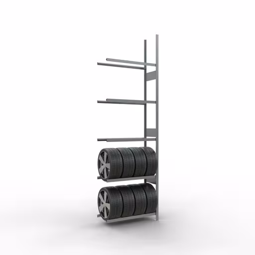 Anbauregal, Räder-/Reifenregal, 3500 x 1050 x 400 mm, verzinkt, 5 Lagerebenen á 150 kg Fachlast pro Ebene aus der Kategorie Autoteilelagerung mit der GTIN 4004514265593 Anbauregal, Räder-/Reifenregal, 3500 x 1050 x 400 mm, verzinkt, 5 Lagerebenen á 150 kg Fachlast pro Ebene von der Marke Schulte Lagertechnik aus der Produktreihe Fachbodenregale