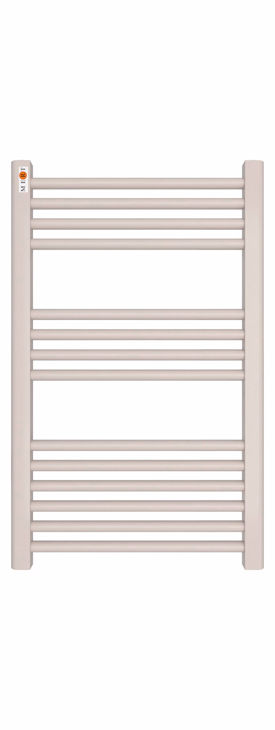 Radiatore elettrico da bagno MERT, bianco, dritto, pieno, dimensioni: 500x800 mm, della categoria radiatori elettrici con codice articolo E1-50x080-B