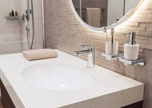 Hansgrohe Einhebel-Waschtischmischer VERNIS Blend 100 mit Zugstangen-Ablaufgarnitur 1 1/4 Zoll chrom