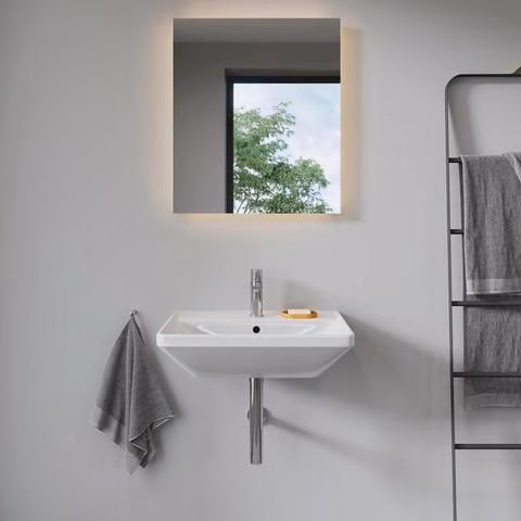 Waschtisch D-Neo 600x440mm weiß 1 Hahnloch, mit Überlauf DURAVIT