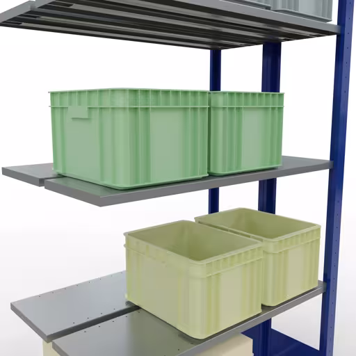 Andere Ansicht des Artikels Anbauregal, Doppelregal, Fachbodenregal Stecksystem MULTIplus150, 2000 x 1000 x (2x300) mm (HxBxT), 2x5 Fachböden, Längenriegel, RAL 5010 enzianblau Andere Ansicht des Artikels Anbauregal, Doppelregal, Fachbodenregal Stecksystem MULTIplus150, 2000 x 1000 x (2x300) mm (HxBxT), 2x5 Fachböden, Längenriegel, RAL 5010 enzianblau aus der Kategorie Fachbodenregale