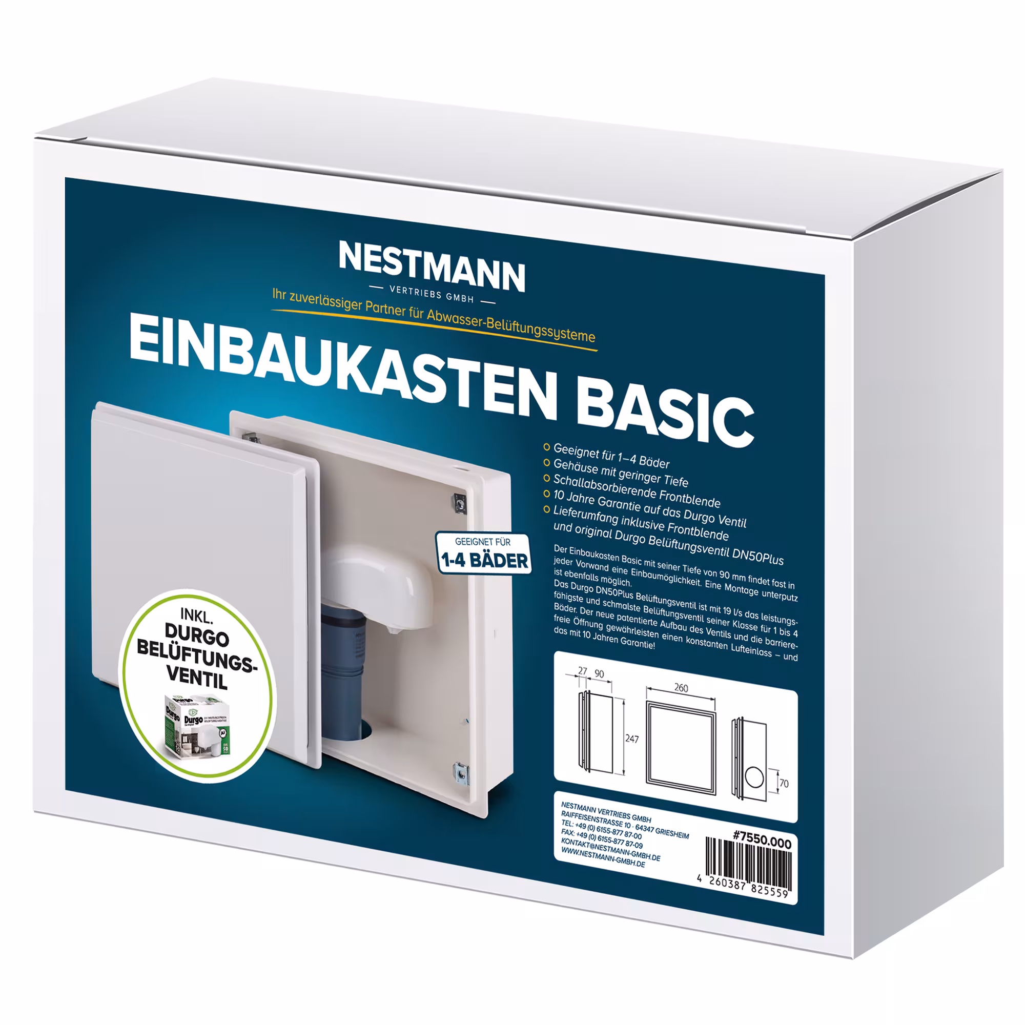 Durgo Belüfter UP-Einbaukasten von der Marke Durgo aus der Kategorie Abflussrohr Belüfter