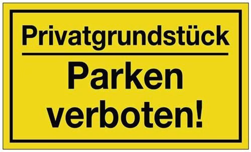 Hinweiszeichen Privatgrundstück/Parken verboten! L250xB150mm gelb schwarz Kunststoff von der Marke Hinweiszeichen Privatgrundstück/Parken verboten! L250xB150mm gelb schwarz Kunststoff aus der Kategorie Beschilderung, Schilder und Hinweiszeichen mit der Teilenummer 3000277123