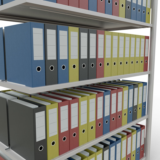 Abbildung Nr 8 des Artikels Anbauregal, Büro-Fachbodenregal Stecksystem MULTIplus150, 1800 x 1300 x 600 mm (HxBxT), 5 Fachböden, Längenriegel, mit Mittelanschlag, lichtgrau aus der Produktgruppe Büroregale von der Marke Schulte Lagertechnik