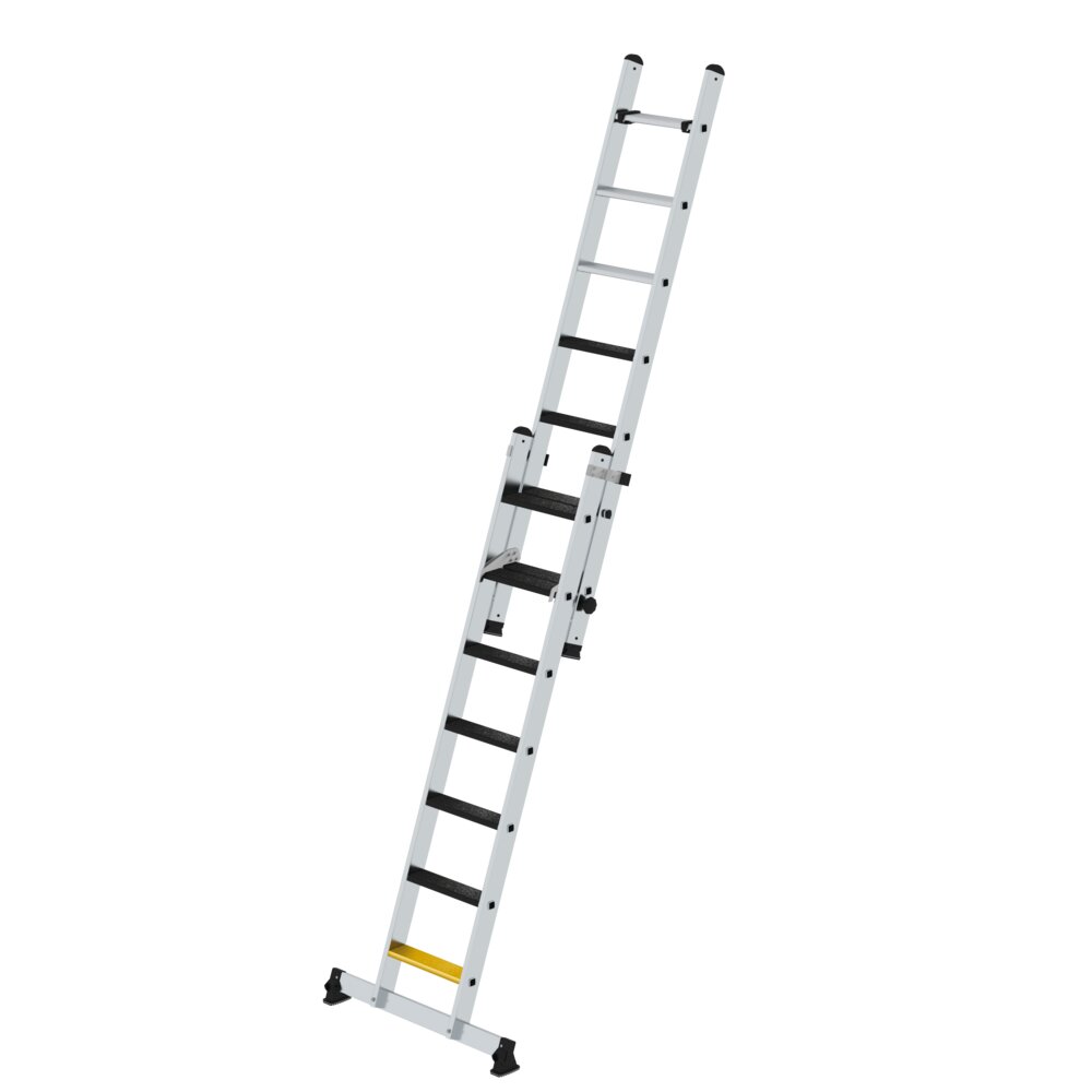 Munk Stufen-Schiebeleiter 2-teilig mit nivello-Traverse und clip-step R13 2x7 von Günzburger Steigtechnik Munk Stufen-Schiebeleiter 2-teilig mit nivello-Traverse und clip-step R13 aus der Kategorie Schiebeleitern, Seilzugleitern mit der Artikelnr. 040670