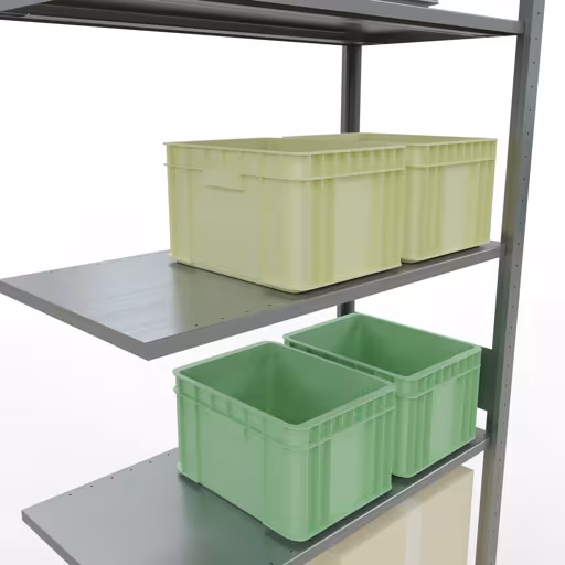 Produktbild Nr 12 des Artikels Anbauregal, Fachbodenregal Stecksystem MULTIplus85, 3000 x 1000 x 500 mm (HxBxT), 7 Fachböden, Längenriegel, verzinkt Abbildung Nr 12 des Artikels Anbauregal, Fachbodenregal Stecksystem MULTIplus85, 3000 x 1000 x 500 mm (HxBxT), 7 Fachböden, Längenriegel, verzinkt aus der Produktgruppe Stecksystem von der Marke Schulte Lagertechnik