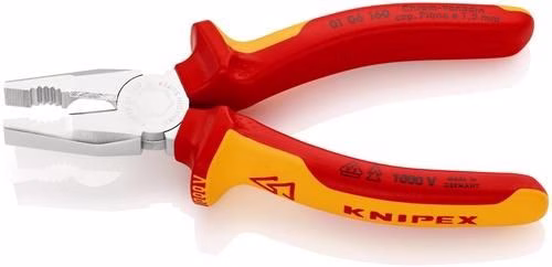 Detailbild 4028857 Kombizange Länge 160mm verchromt Mehrkomponenten-Hüllen VDE KNIPEX