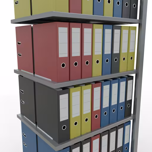 Anbauregal, Büro-Fachbodenregal Stecksystem MULTIplus150, 2300 x 750 x 600 mm (HxBxT), 7 Fachböden, Längenriegel, verzinkt, ohne Mittelanschlag von der Marke Schulte Lagertechnik aus der Produktreihe Büroregale