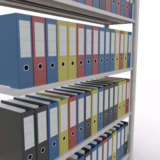 Zusatzbild des Artikels Anbauregal, Büro-Fachbodenregal Stecksystem MULTIplus85, 1800 x 1300 x 300 mm (HxBxT), 5 Fachböden, Kreuzstrebe, mit Anschlagleiste, lichtgrau aus Stecksystem