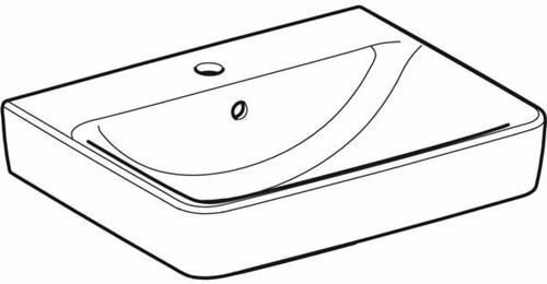 Waschtisch Renova Plan mit Hahnloch, mit Überlauf 550 x 440 mm weiß GEBERIT