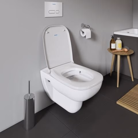 Detailbild 4073951 Sedile WC DURAVIT bianco con meccanismo di chiusura ammortizzata e cerniere in plastica.