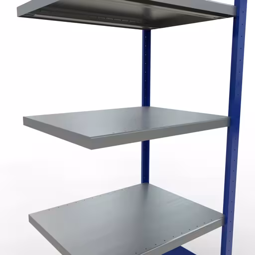 Abbildung Nr 9 des Artikels Anbauregal, Fachbodenregal Stecksystem MULTIplus250, 2000 x 750 x 600 mm (HxBxT), 5 Fachböden, Längenriegel, RAL 5010 enzianblau/verzinkt/verzinkt aus der Produktgruppe Stecksystem von der Marke Schulte Lagertechnik