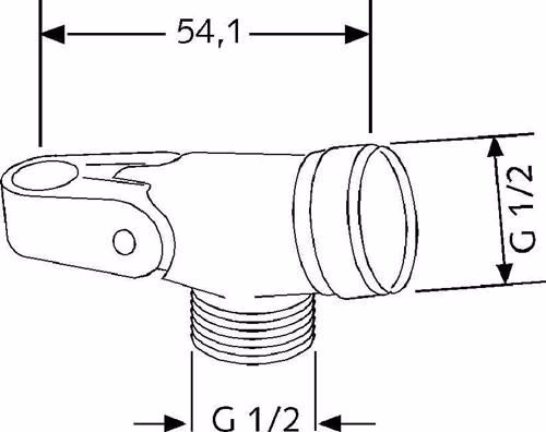 Technische Zeichnung 4032179 KLUDI Brausehalter mit Gelenkstück chrom