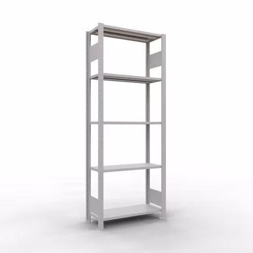 Grundregal, Fachbodenregal Stecksystem MULTIplus150, 2000 x 750 x 300 mm (HxBxT), 5 Fachböden, Längenriegel, RAL 7035 lichtgrau von der Marke Schulte Lagertechnik Grundregal, Fachbodenregal Stecksystem MULTIplus150, 2000 x 750 x 300 mm (HxBxT), 5 Fachböden, Längenriegel, RAL 7035 lichtgrau aus der Kategorie Grundregal mit der Artikelnummer 32630-75-LR