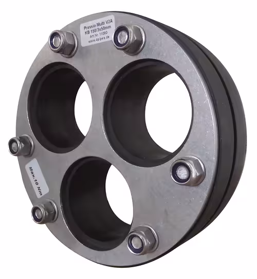 Pressio Multi 150/3 x 50mm Edelstahl V2A geschlossen Kabeldurchführung von der Marke 4 pipes Pressio Multi 150/3 x 50mm Edelstahl V2A geschlossen Kabeldurchführung aus der Kategorie Ringraumdichtung mit der Artikelnummer 11080