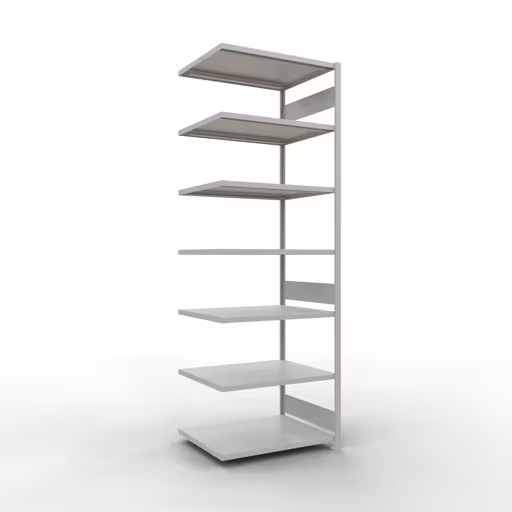 Anbauregal, Fachbodenregal Stecksystem MULTIplus330, 3000 x 1000 x 800 mm (HxBxT), 7 Fachböden, Längenriegel, RAL 7035 lichtgrau von der Marke Schulte Lagertechnik Anbauregal, Fachbodenregal Stecksystem MULTIplus330, 3000 x 1000 x 800 mm (HxBxT), 7 Fachböden, Längenriegel, RAL 7035 lichtgrau aus der Kategorie Anbauregal mit der Artikelnummer 33887-LR