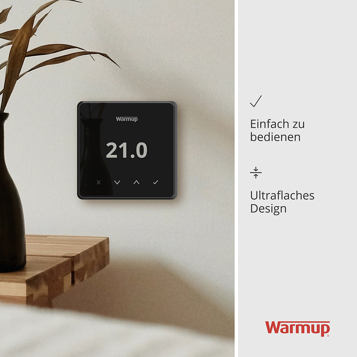 Warmup Smartes Element WLAN Thermostat weiß  inklusive Bodenfühler