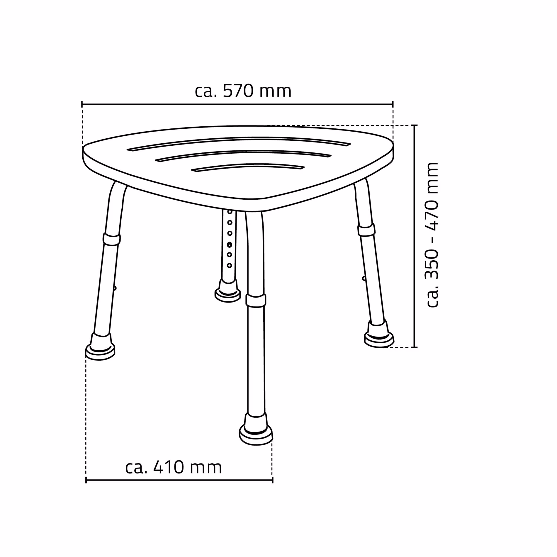 Andere Ansicht des Artikels Bad-Hocker Sam, natur, höhenverstellbar Bambus aus der Kategorie Badausstattung & Sanitär