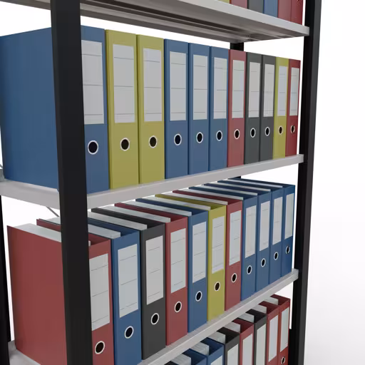 Abbildung Nr 14 des Artikels Grundregal, Büro-Fachbodenregal Stecksystem MULTIplus85, 1800 x 1000 x 300 mm (HxBxT), 5 Fachböden, Kreuzstrebe, mit Anschlagleiste, schwarz/lichtgrau aus der Produktgruppe Büroregale von der Marke Schulte Lagertechnik