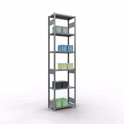 Produktbild Nr 15 des Artikels Grundregal, Fachbodenregal Stecksystem MULTIplus250, 3000 x 750 x 400 mm (HxBxT), 7 Fachböden, Längenriegel, verzinkt Abbildung Nr 15 des Artikels Grundregal, Fachbodenregal Stecksystem MULTIplus250, 3000 x 750 x 400 mm (HxBxT), 7 Fachböden, Längenriegel, verzinkt aus der Produktgruppe Stecksystem von der Marke Schulte Lagertechnik