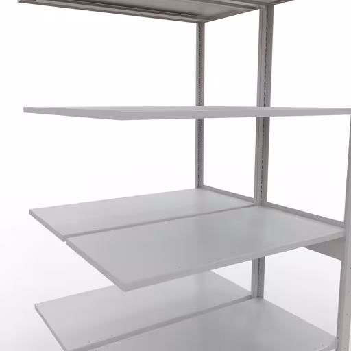 Produktbild Nr.7 des Artikels Anbauregal, Doppelregal, Fachbodenregal Stecksystem MULTIplus150, 2500 x 1000 x (2x500) mm (HxBxT), 2x6 Fachböden, Längenriegel, RAL 7035 lichtgrau aus der Produktreihe Fachbodenregale von der Marke Schulte Lagertechnik