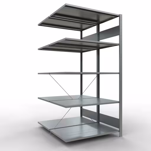 Anbauregal, Doppelregal, Fachbodenregal Stecksystem MULTIplus150, 2000 x 1000 x (2x600) mm (HxBxT), 2x5 Fachböden, Kreuzstrebe, verzinkt von der Marke Schulte Lagertechnik Anbauregal, Doppelregal, Fachbodenregal Stecksystem MULTIplus150, 2000 x 1000 x (2x600) mm (HxBxT), 2x5 Fachböden, Kreuzstrebe, verzinkt aus der Kategorie Doppelregale mit der Artikelnummer 13765