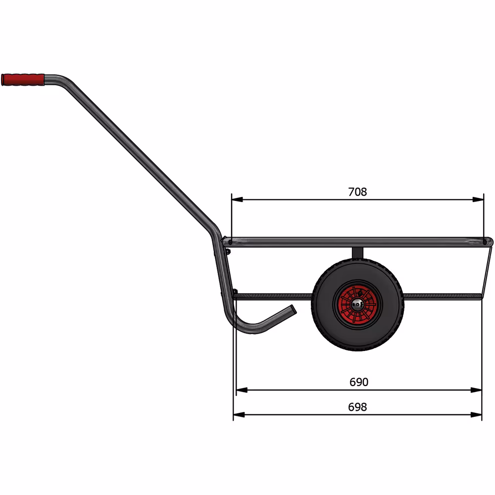 Produktgruppe Handwagen verzinkt aus Stahlrohr geschweißt, feuerverzinkt. gür die Verwendung im Außenbereich geeignet Handwagen 6091L - Lufträder Ø260 mm von der Marke Fetra aus der Kategorie Transportsysteme