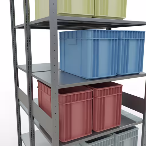 Produktbild Nr 15 des Artikels Grundregal, Doppelregal, Fachbodenregal Stecksystem MULTIplus150, 3000 x 1000 x (2x600) mm (HxBxT), 2x7 Fachböden, Längenriegel, verzinkt Abbildung Nr 15 des Artikels Grundregal, Doppelregal, Fachbodenregal Stecksystem MULTIplus150, 3000 x 1000 x (2x600) mm (HxBxT), 2x7 Fachböden, Längenriegel, verzinkt aus der Produktgruppe Fachbodenregale von der Marke Schulte Lagertechnik