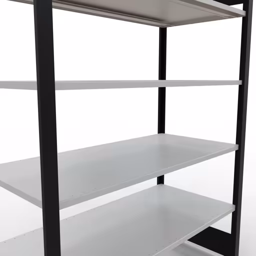 Abbildung Nr 12 des Artikels Grundregal, Büro-Fachbodenregal Stecksystem MULTIplus150, 2000 x 1300 x 600 mm (HxBxT), 6 Fachböden, Längenriegel, ohne Mittelanschlag, schwarz/lichtgrau aus der Produktgruppe Büroregale von der Marke Schulte Lagertechnik