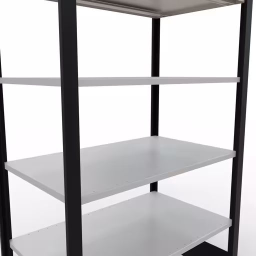 Abbildung Nr 8 des Artikels Grundregal, Büro-Fachbodenregal Stecksystem MULTIplus150, 2000 x 1000 x 600 mm (HxBxT), 6 Fachböden, Längenriegel, ohne Mittelanschlag, schwarz/lichtgrau aus der Produktgruppe Büroregale von der Marke Schulte Lagertechnik