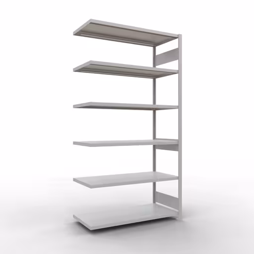 Abbildung Nr 14 des Artikels Anbauregal, Fachbodenregal Stecksystem MULTIplus250, 2500 x 1300 x 600 mm (HxBxT), 6 Fachböden, Längenriegel, RAL 7035 lichtgrau aus der Produktgruppe Stecksystem von der Marke Schulte Lagertechnik