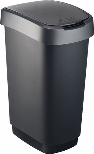 Cestino per la raccolta differenziata ROTHO TWIST da 50 litri, 602 mm di altezza x 298 mm di larghezza x 401 mm di profondità, nero, della categoria cestini e contenitori per rifiuti, codice articolo 9000468521