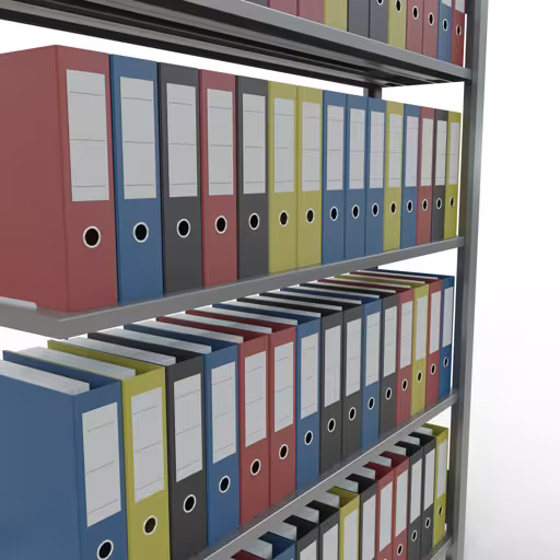 Zusatzbild des Artikels Anbauregal, Büro-Fachbodenregal Stecksystem MULTIplus85, 1800 x 1300 x 300 mm (HxBxT), 5 Fachböden, Kreuzstrebe, verzinkt, mit Anschlagleiste aus Stecksystem