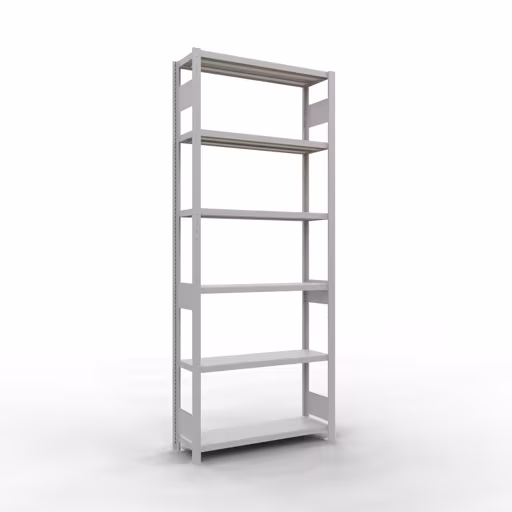 Grundregal, Fachbodenregal Stecksystem MULTIplus330, 2500 x 1000 x 300 mm (HxBxT), 6 Fachböden, Längenriegel, RAL 7035 lichtgrau von der Marke Schulte Lagertechnik Grundregal, Fachbodenregal Stecksystem MULTIplus330, 2500 x 1000 x 300 mm (HxBxT), 6 Fachböden, Längenriegel, RAL 7035 lichtgrau aus der Kategorie Grundregal mit der Artikelnummer 33831-LR